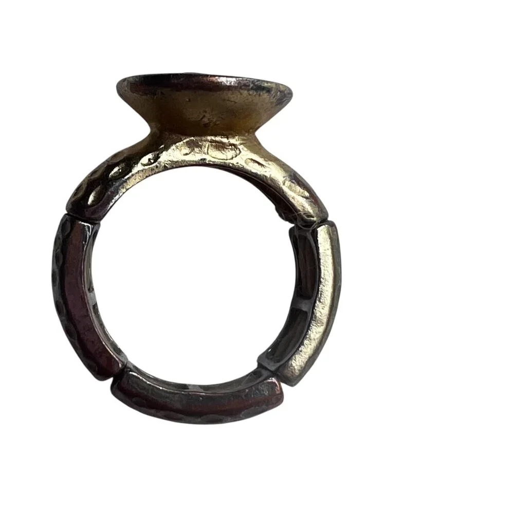 Gold Fashion Jewelry Ring With A Stretch Band Vintage - Picture 3 of 7